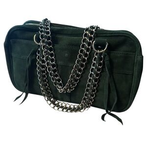 Gorgeous Suede Hunter Green Bag